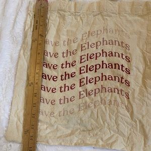 Save the elephants ivory Ella elephant bag tote beige cream